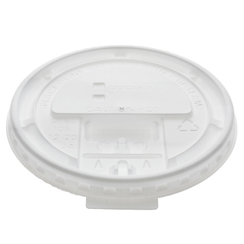Pactiv Evergreen Tear Back Lid for 10–24 oz. Paper Hot Cup, White, 1000 ct.