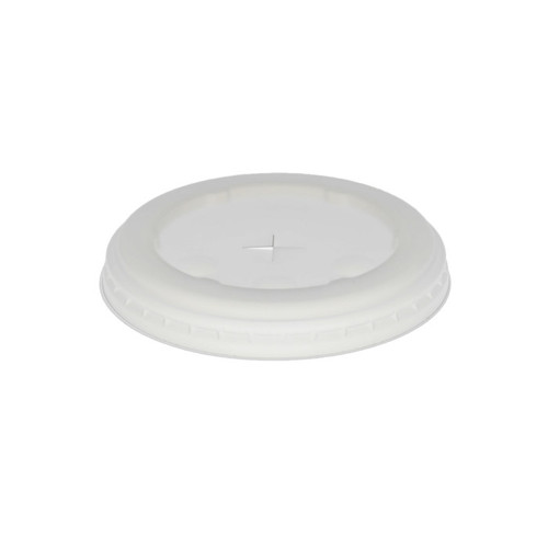 Pactiv Evergreen Flat Lid with Straw Slot for 12-22 oz. Paper Cold Cup, Translucent, 2400 ct.