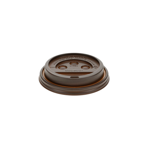 Pactiv Evergreen Dome Lid for 10–24 oz. Paper Hot Cup, Brown, 1,000 ct.