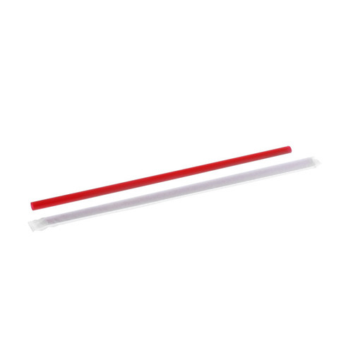 Pactiv Evergreen 10.25" Giant Straw, Wrapped, Red, 1,800 ct.
