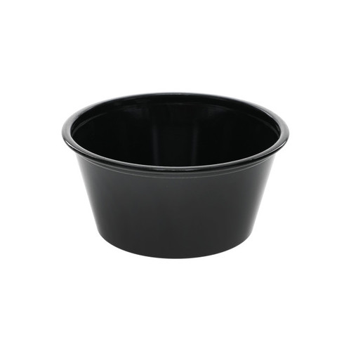 Pactiv Evergreen 3.25 oz. HIPS Portion Cup, Black, 3,000 ct.