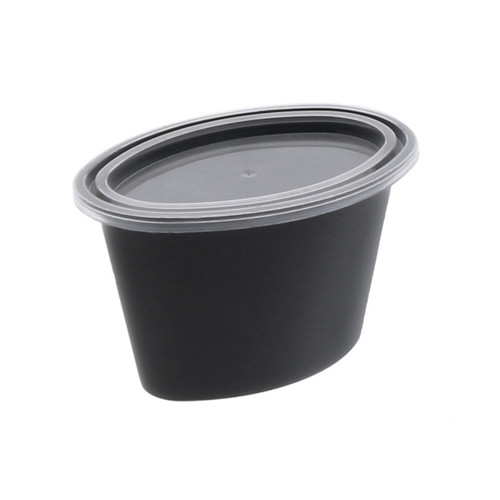 Newspring ellipso 4 oz. Portion Cup and Lid, Black/Clear, 500 ct.