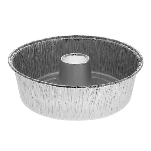 Pactiv Evergreen 7" Aluminum Angel Food Cake Container, Silver, 200 ct.