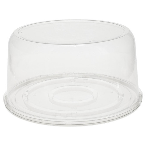 Pactiv Evergreen 5" Tall Smooth Wall Dome Lid and Base for 8" Cake, Clear, 100 ct.