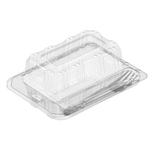 Cake small slice clear container with fork (2671) 