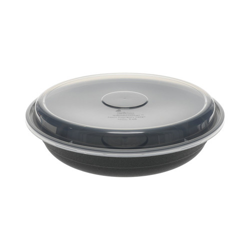 EarthChoice Versa2Go 46 oz. Container and Lid, Black/Clear 150 ct.