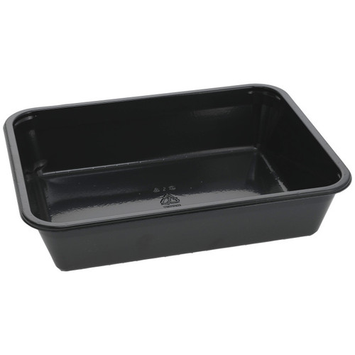Pactiv Evergreen 49 oz. Rectangular CPET Tray, Black, 360 ct.