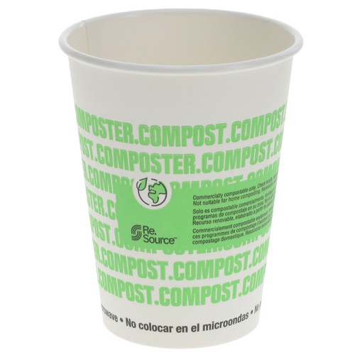 GFS Re.Source 12 oz. Compostable Paper Hot Cup, Printed, 1,000 ct.