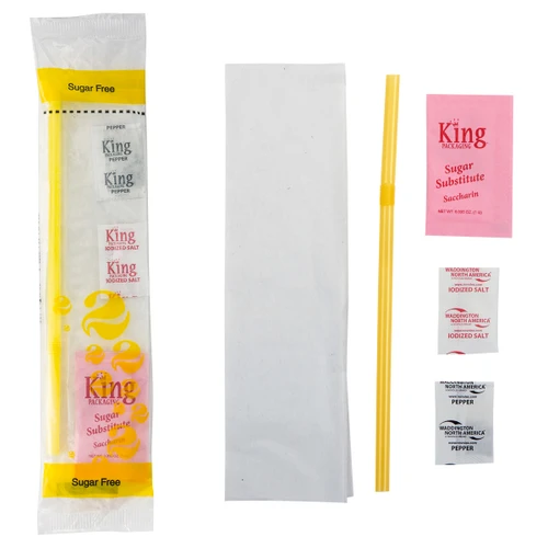 Diet Kits Salt, Pepper, Sugar Sub, Flex Straw, 2-Ply Napkin 12.5 x 15.5 Pouch (612214)