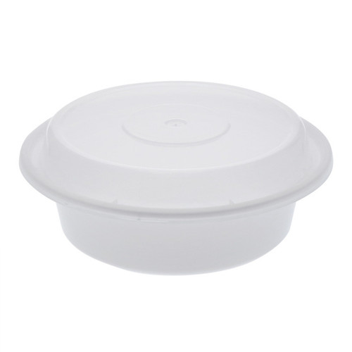 Newspring VERSAtainer 16 oz. Round PP Container and Lid, White/Clear, 150 ct.
