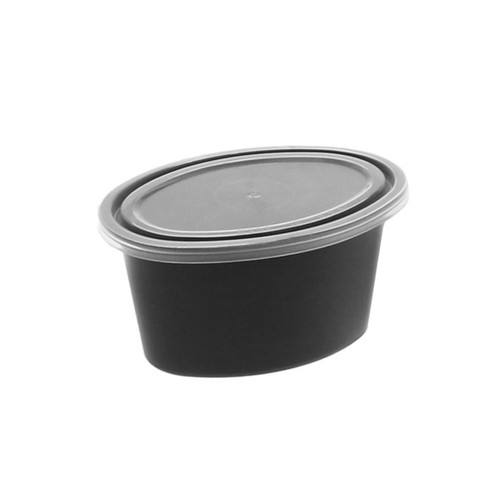 Newspring ellipso 2 oz. Portion Cup and Lid, Black/Clear, 1,000 ct.