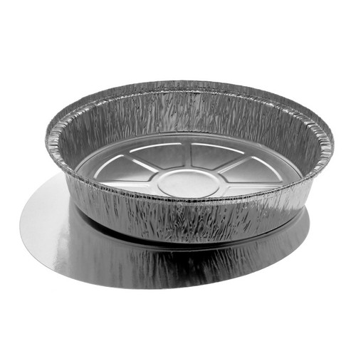Pactiv Evergreen 9" 46 oz. Round Aluminum Container and Foil-Laminated Paperboard Lid, Combo Pack, 175 ct.