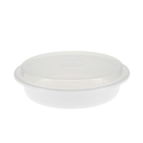 Newspring VERSAtainer 48 oz. Round PP Container and Lid, White/Clear, 150 ct.