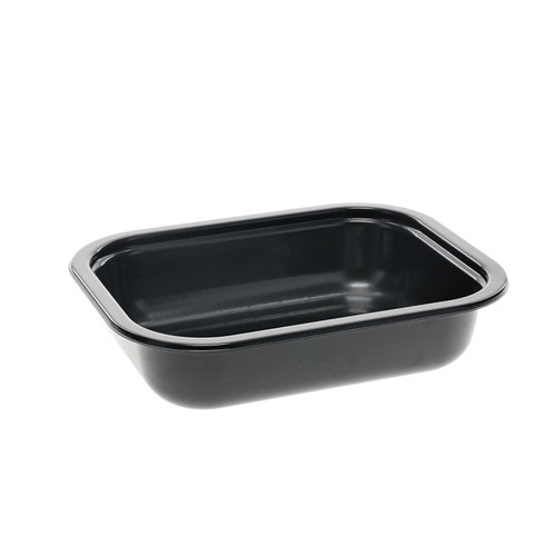 Pactiv Evergreen 17 oz. Rectangular CPET Tray, Black, 630 ct.