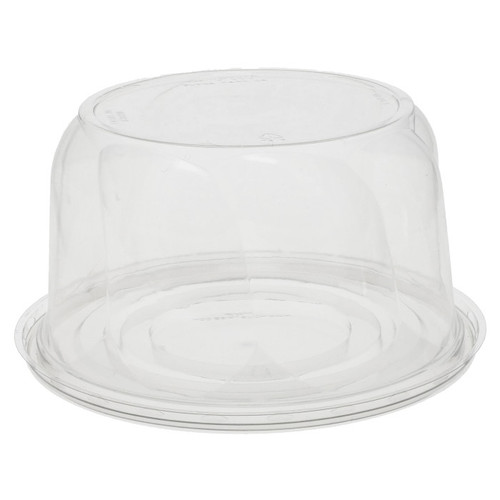 Pactiv Evergreen 4.3" Tall Fluted Dome Lid and Base for 6" Cake, Clear, 100 ct.