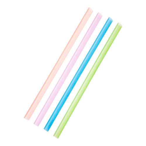 Touch Straws 8” Bubble Tea Straws 4 Neon Colors - Beveled Edge (TI92630N)