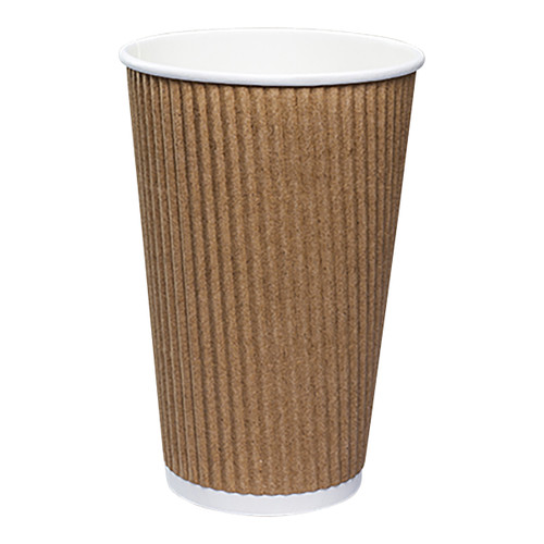 Touch Paper Hot Cups 16 fl oz (473ml) Kraft Ripple Wall Hot Cup (TI20208)