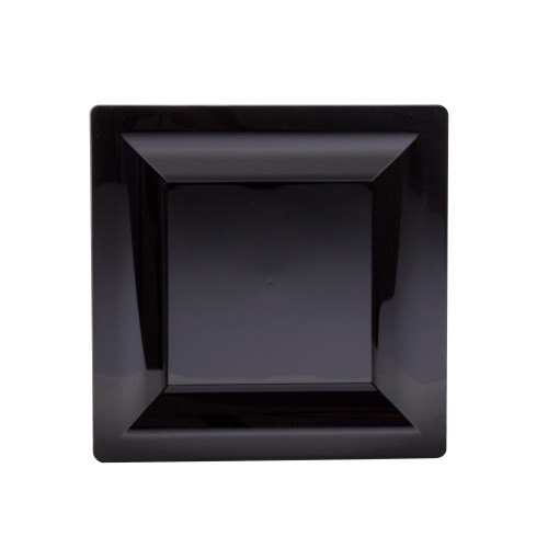 Milan™ Polystyrene Dinnerware 6.5” Square Black Plate (GS65BK)