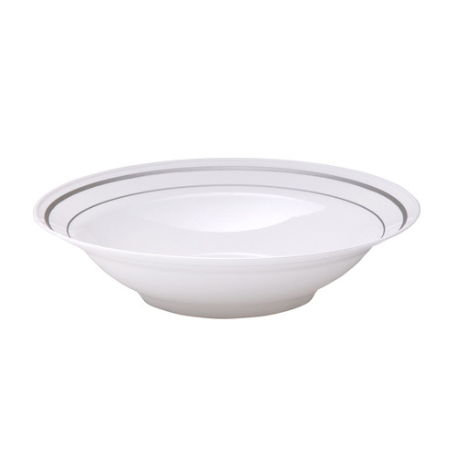 Masterpiece® Dinnerware 10 fl oz (296ml) White/Silver Bowl (MPBWL10WSLVR)