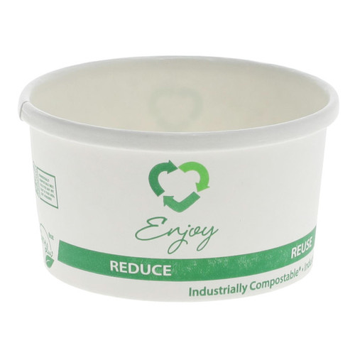 Sysco Earth Plus 8 oz. Compostable Paperboard Soup Cup, White, 500 ct.