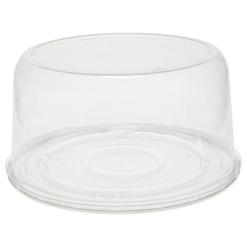 Pactiv Evergreen 5" Tall Smooth Wall Dome Lid and Base for 8" Cake, Clear, 100 ct.