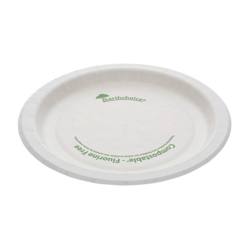 EarthChoice 6" Compostable Paperboard Plate, White, 750 ct.