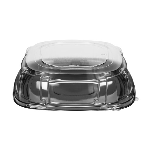 Contours™ Flexible, Thermoformed Trays 15” Black Square Tray/Dome Lid Combo (ASQ15CMBBL)