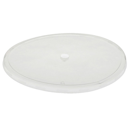 Pactiv Evergreen Flat Lid with Center Snap for 10" PET Round Deli Tub, Clear, 200 ct.