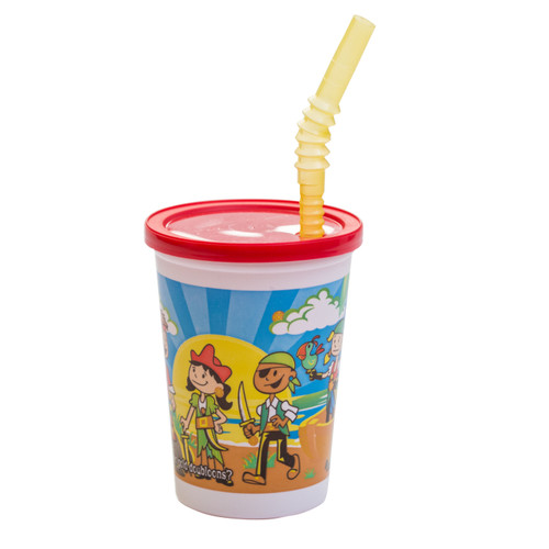 Fun-Cups™ Kid Cups 12 fl oz (355ml) Pirate Thermo Cup Tri-Pack w/ Reusable IM Lid & Straw (VK3PIRATE)