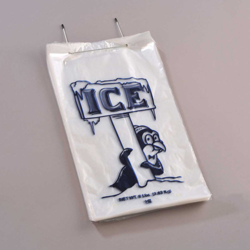 Ice Bags - 10 lb ice bag (lip) wire wicket 12.00 x 21.25 + 1.75 - 12 x 11