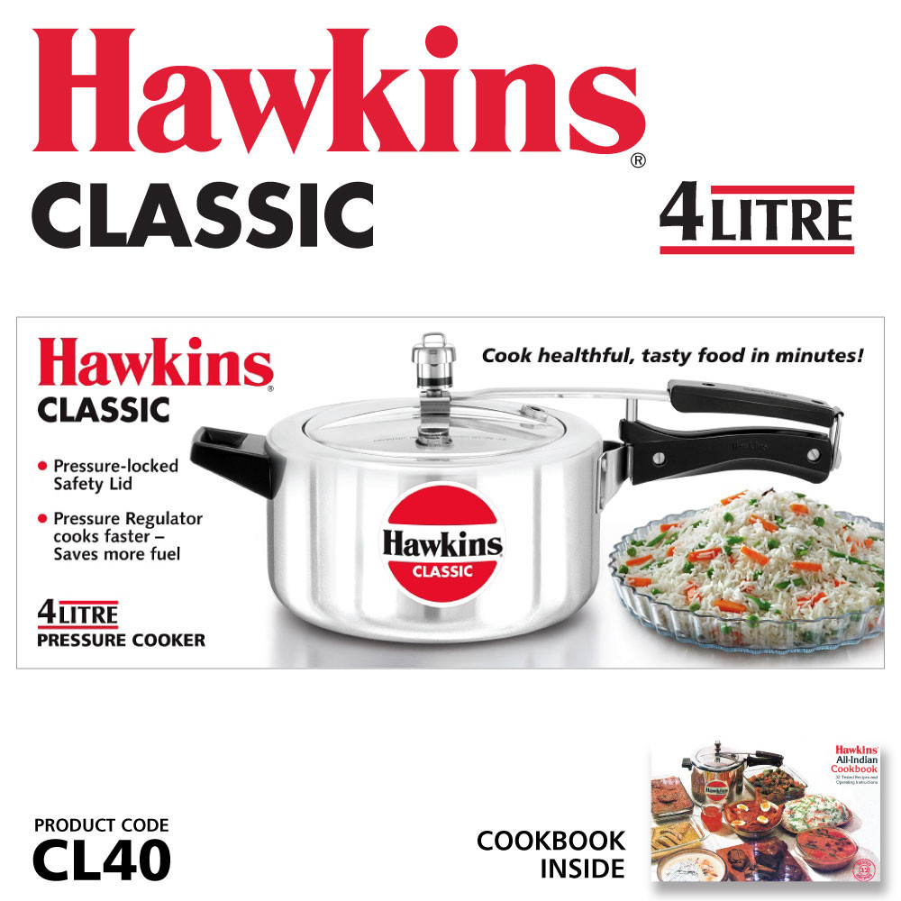 HAWKINS CLASSIC 4 LITRE PRESSURE COOKER