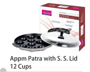 ARISTO APPAM PATRA WITH STAINLESS STEEL LID 12 CUPS