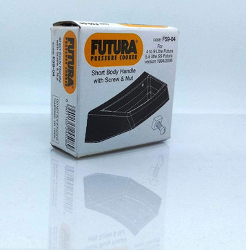 HAWKINS PLASTIC FUTURA SHORT BODY HANDLE WITH SCREW AND NUT FOR ALL FUTURA PRESSURE COOKERS FROM 4 LITRE TO 9 LITRE (SBHF),BLACK, STANDARD, 4 LITER