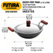 HAWKINS FUTURA  HARD ANODISED DEEP-FRY-PANS 3.75 LITRE WITH STAINLESS STEEL LID - WORKS ON GAS+INDUCTION