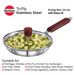HAWKINS STAINLESS STEEL TRI-PLY FRYING PAN 22CM WITH GLASS LID-INDUCTION COMPATIBLE