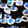 Joopy Gems Rainbow Moonstone Rose Cut Cabochon 3x4mm Pear - AA grade