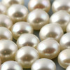 Joopy Gems White Cultured Freshwater Pearls Half-Drilled Button 7.5-8mm