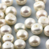 Joopy Gems White Cultured Freshwater Pearls Half-Drilled Button 7.5-8mm