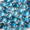 Joopy Gems London Blue Topaz Rose Cut Oval Cabochon 7x5mm