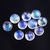 SALE 590 Rainbow Moonstone AA Cabochon 6mm Round,  lot of 5 stones