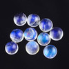 SALE 590 Rainbow Moonstone AA Cabochon 6mm Round,  lot of 5 stones