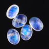 SALE 593 Rainbow Moonstone AA Cabochon 8x6mm Oval,   lot of 5 stones