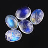 SALE 593 Rainbow Moonstone AA Cabochon 8x6mm Oval,   lot of 5 stones