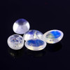 SALE 593 Rainbow Moonstone AA Cabochon 8x6mm Oval,   lot of 5 stones