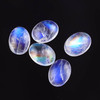 SALE 593 Rainbow Moonstone AA Cabochon 8x6mm Oval,   lot of 5 stones