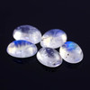 Joopy Gems SALE 594 Rainbow Moonstone AA Cabochon 7x5mm Oval, lot of 5 stones