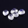 Joopy Gems SALE 595 Rainbow Moonstone AA Rose Cut Cabochon 3x4mm Pear, lot of 5 stones