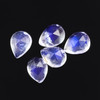 Joopy Gems SALE 595 Rainbow Moonstone AA Rose Cut Cabochon 3x4mm Pear, lot of 5 stones
