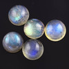 SALE 599 Labradorite Cabochon 8mm Round,  lot of 5 stones
