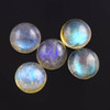 SALE 599 Labradorite Cabochon 8mm Round,  lot of 5 stones